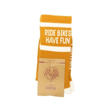 Chaussettes Wildust RIDE BIKES HAVE FUN - Orange Ref : WILD0061 / VSSS224 