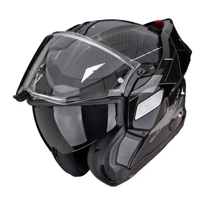 Casque modulable Scorpion Exo EXO-TECH II CARBON - VIATOR - Noir / Gris Ref : SC1361 