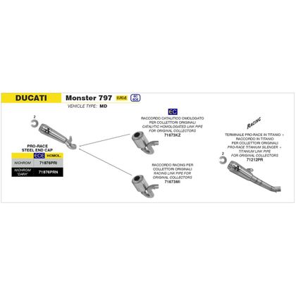 Silencieux Arrow PRO-RACE TITANE Racing - Gris