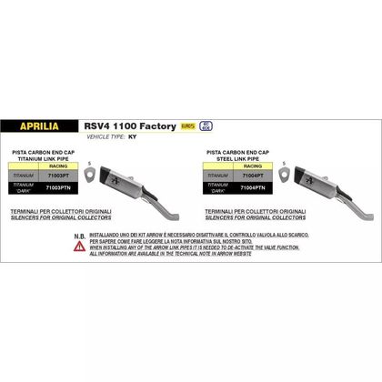 Silencieux Arrow PISTA TITANE DARK Racing - Gris / Noir