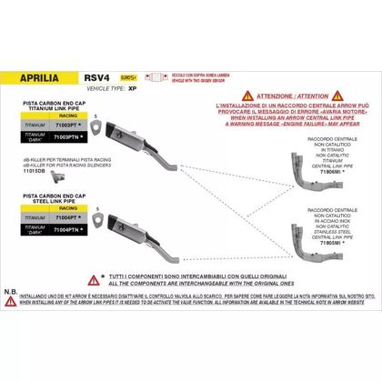 Silencieux Arrow PISTA TITANE DARK Racing - Gris / Noir