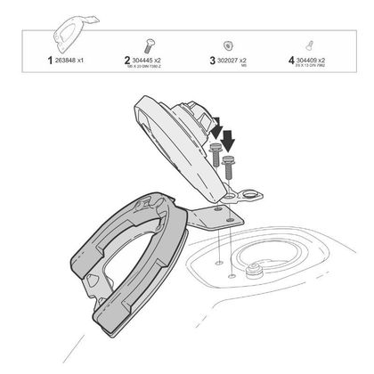 Shad Click system K016CS for Click system tank bag Reservoir ring - Black
