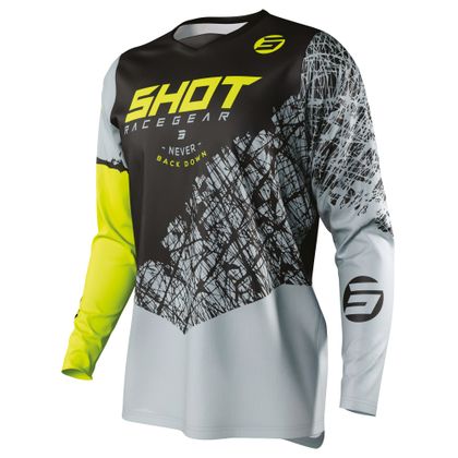 Camiseta de motocross Shot destockage DEVO STORM KID - NEON YELLOW