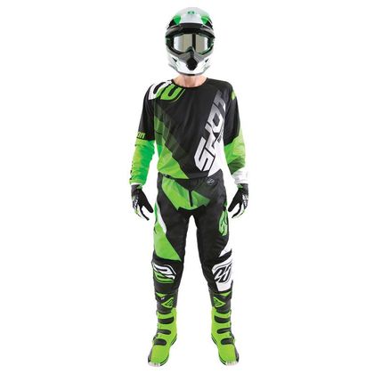 Camiseta de motocross Shot DEVO ULTIMATE - BLACK NEON GREEN 2019