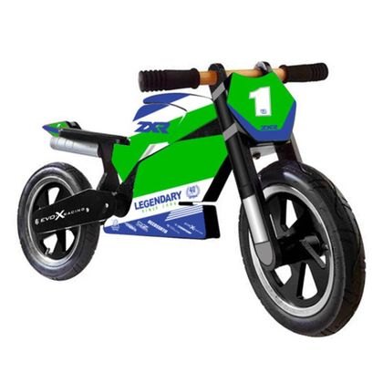 Bicicleta de equilibrio Evo-X Racing KIDDI MOTO Replica ZXR - Verde / Azul