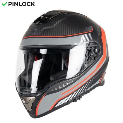 Casco Dexter CONTINENTAL CARBON DECAL MATT 22.06 - Grigio / Rosso Ref : DX0451 