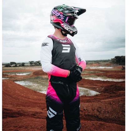 Maillot cross Shot CONTACT FSLC MOTOBLOUZ 2026 - Rose / Noir