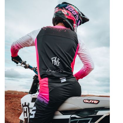 Maillot cross Shot CONTACT FSLC MOTOBLOUZ 2026 - Rose / Noir