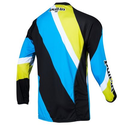 Maillot cross Pull-in STRIPES ML  - CYAN/LIME 2015