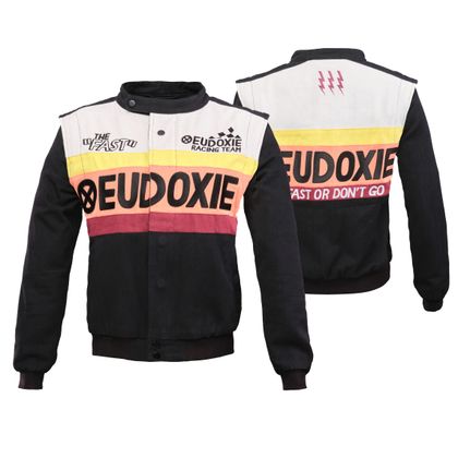 Eudoxie JN RACING PRO Motorradjacke - Schwarz / Weiß