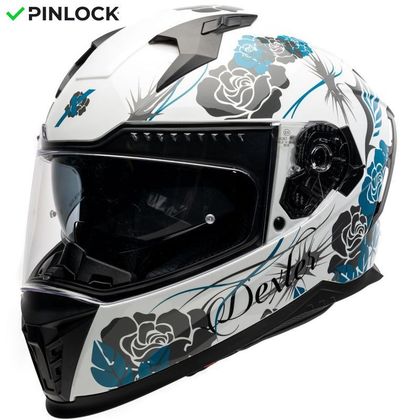 Casco Dexter EROS FELINE - Blanco / Azul Ref : DX0691 