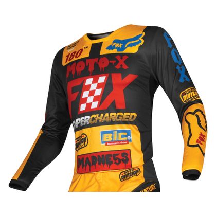 Camiseta de motocross Fox YOUTH 180 - CZAR - BLACK YELLOW