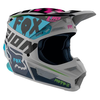 Casco de motocross Fox V1 YOUTH - CZAR - LIGHT GREY