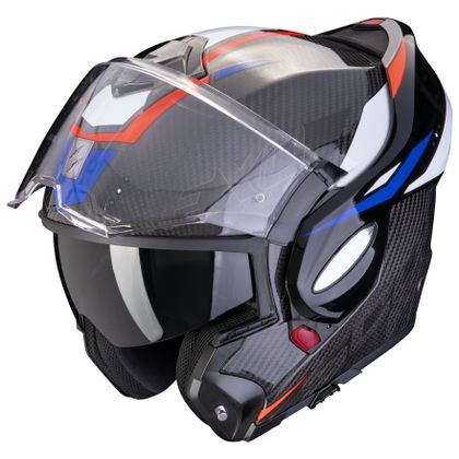 Casque modulable Scorpion Exo EXO-TECH EVO CARBON - ROVER - Noir / Rouge Ref : SC0996 