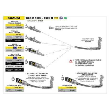 Arrow Competition EVO Titanium - Titanium manifold Full Line - Grey