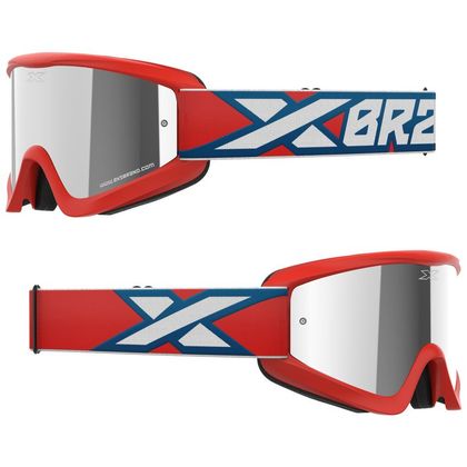 Gafas de motocross EKS GOX FLAT OUT MIRROR RED/WHITE/BLUE - SILVER MIRROR 2023 - Rojo