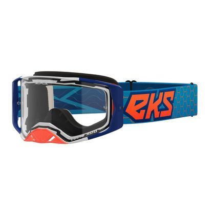 Gafas de motocross EKS LUCID CYAN/FLO ORANGE - CLEAR 2023 - Azul / Naranja