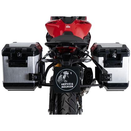 Hepco & Becker Xplorer Cutout kit compleet met steun Zijkoffer - Grijs