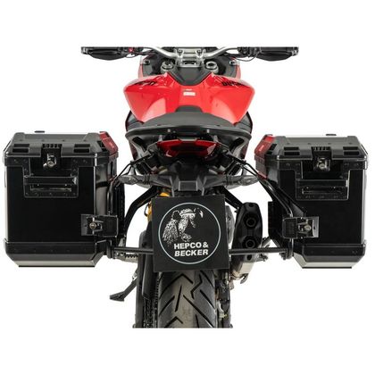 Hepco & Becker Xplorer Cutout kit compleet met steun Zijkoffer - Zwart