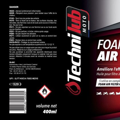 Aceite de filtro Technilub FOAM AIR FILTER OIL 0,4L universal
