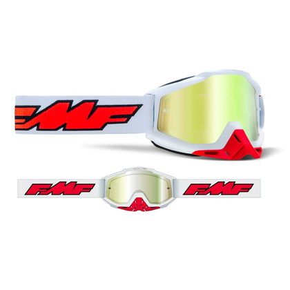 Gafas de motocross FMF VISION POWERBOMB ROCKET WHITE IRIDIUM 2022 - Blanco