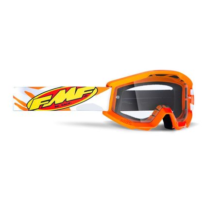Gafas de motocross FMF VISION POWERCORE ASSAULT GREY 2022 - Naranja / Blanco