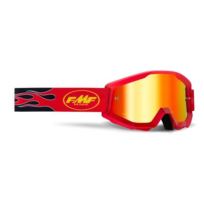 Gafas de motocross FMF VISION POWERCORE FLAME RED YOUTH IRIDIUM - Rojo