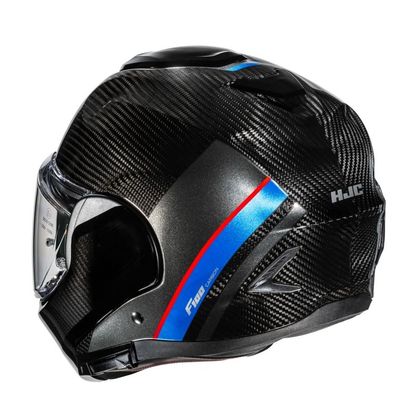 Hjc F100 CARBON - STAN Systeemhelm - Rood / Blauw