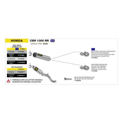 Silencieux Arrow GP2 STEEL DARK Racing - Gris / Noir
