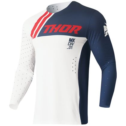 Camiseta de motocross Thor PRIME - DRIVE 2023 - Blanco / Azul Ref : TO2913 