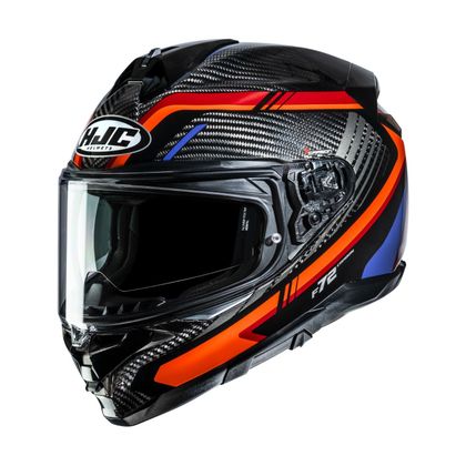 Casque intégral HJC F72 CARBON - KAIRO - Orange / Bleu Ref : HJ1629 