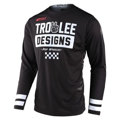 Camiseta de motocross TroyLee design SCOUT GP PEACE & WHEELIES BLACK 2022