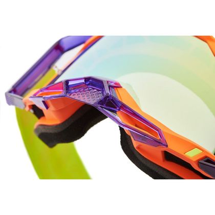 Maschera da cross 100% RACECRAFT 2 - PANAM - IRIDIUM GOLD 2023 - Arancione / Giallo