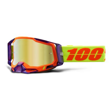 Maschera da cross 100% RACECRAFT 2 - PANAM - IRIDIUM GOLD 2023 - Arancione / Giallo Ref : CE1085 / 50010-00021 