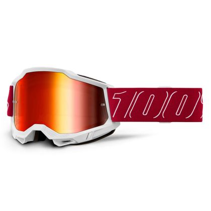 100% ACCURI 2 Redline - Ecran Mirror Rouge 2025 Cross goggles - White / Red
