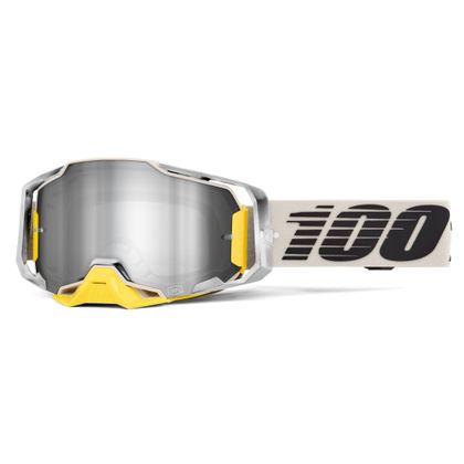 Masque cross 100% ARMEGA HiPER VIGGO- Ecran Mirror Silver Flash 2026 - Blanc / Gris