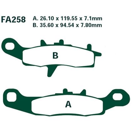 Pastillas de freno EBC delanteras de metal sinterizado Ref : FA0707 / FA258R 