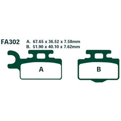 Pastillas de freno EBC delanteras de metal sinterizado Ref : FA0706 / FA302R 