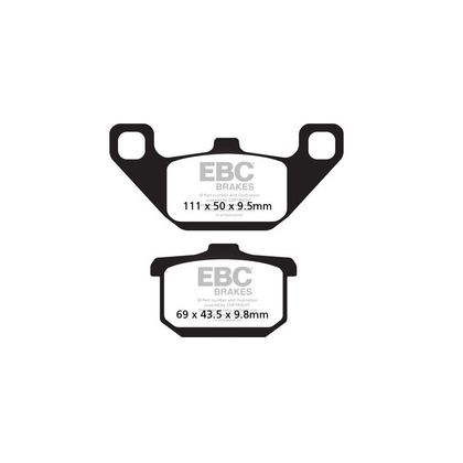 Plaquettes de freins EBC Organique avant/arrière (selon modèle) Ref : FA085 