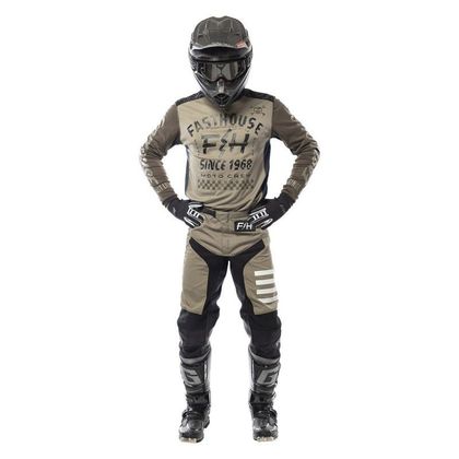 Camiseta de motocross FASTHOUSE OFF ROAD MOSS/BLACK 2022 - Negro / Blanco