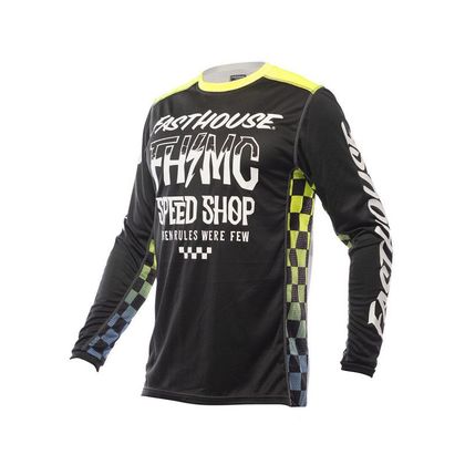 Camiseta de motocross FASTHOUSE YOUTH GRINDHOUSE BRUTE BLACK/HIGH VIZ - Negro / Amarillo Ref : FAS0196 
