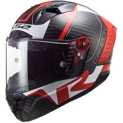 Casque LS2 FF805 THUNDER CARBON - RACING 1 - Rouge / Blanc Ref : LS0524 