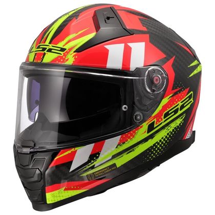 LS2 FF811 - VECTOR II CARBON - TANTIC Integraalhelm - Rood / Geel Ref: LS1029 