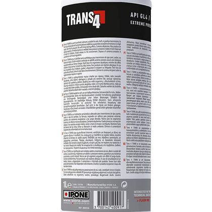 Aceite para caja de cambios Ipone TRANS 4 CAJA/PUENTE 75W90 - 1 LITRO universal
