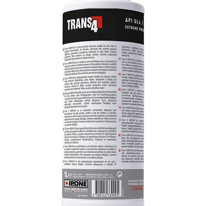Aceite para caja de cambios Ipone TRANS 4 CAJA/PUENTE 80W90 - 1 LITRO universal