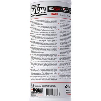 Aceite de motor Ipone KATANA OFF-ROAD - 10W60 - 1 LITRO universal