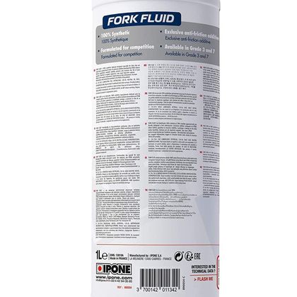 Aceite de horquilla Ipone FORK FLUID - GRADO 3 - 1 LITRO universal