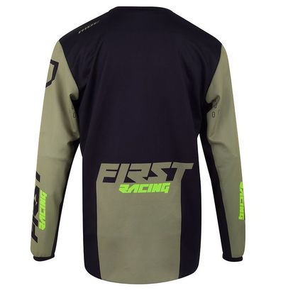 Camiseta de motocross First Racing DATA EVO - KAKI BLACK FLUO 2021
