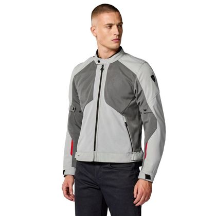 Blouson Moto Rev it TORQUE 3 H2O - Gris / Rouge