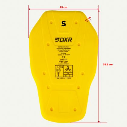 DXR RUGBESCHERMER CE LEVEL 2 Rugbeschermers - Geel